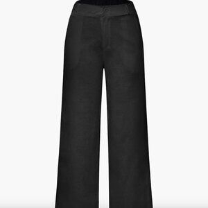 Linen-Blend Straight Leg Pants‎